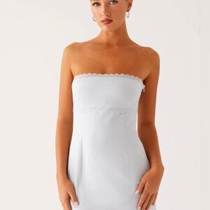 PepperMayo NWT Cala Mini Dress XS Blue Flirty Party Cocktail Summer Lace Trim